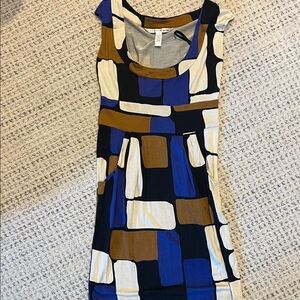 Diane Von Furstenberg Color Block silk Mini Dress with pockets size 2